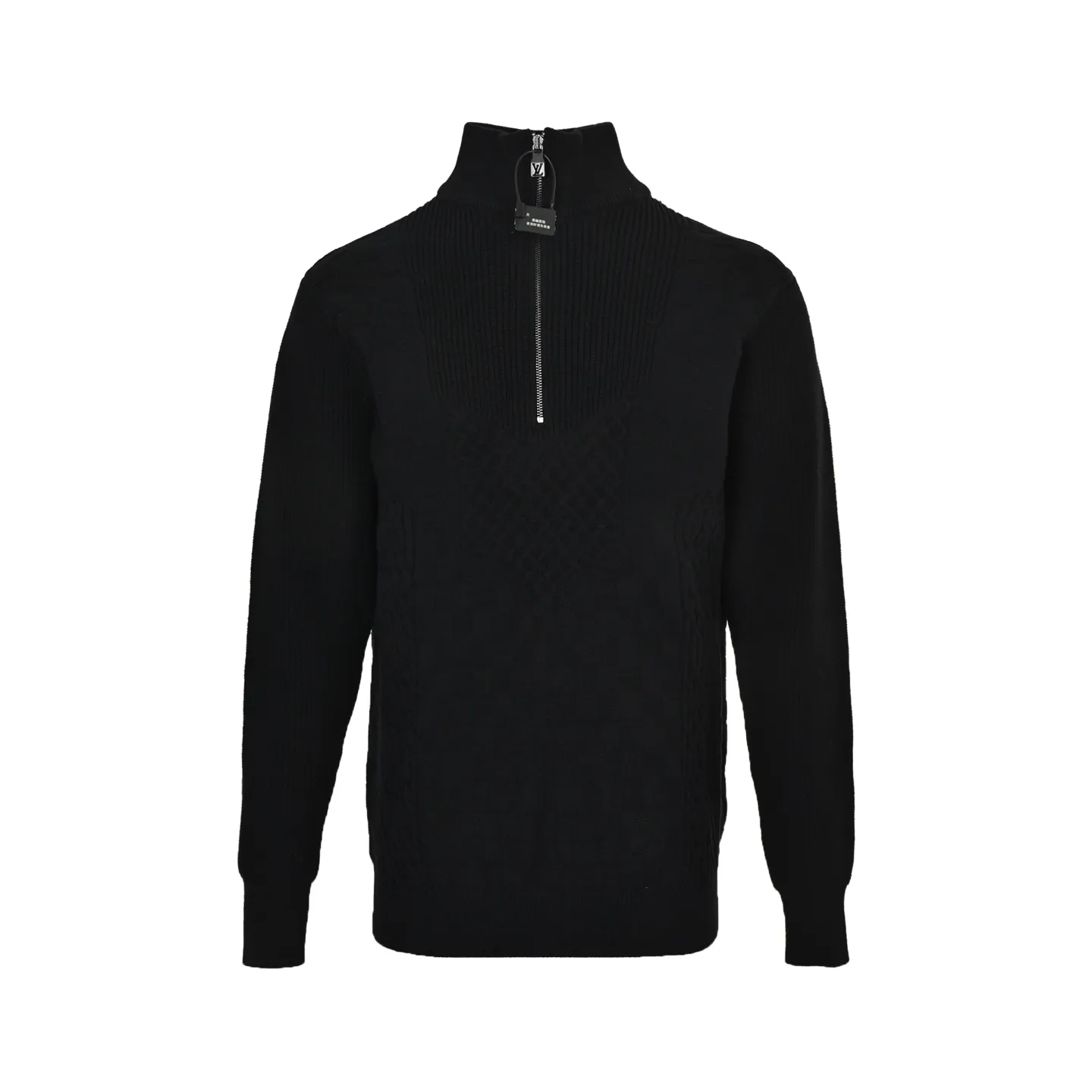 Louis Vuitton/Louis Vuitton Damier cable half-zip turtleneck sweater
